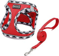 Mercano Soft Mesh Dog Harness and Leash Set, No-Chock Step-in Reflective Breathable Lightweight Easy Walk Vest Harnesses with Safety Buckle for Small Dogs, Cats (Red, M)
