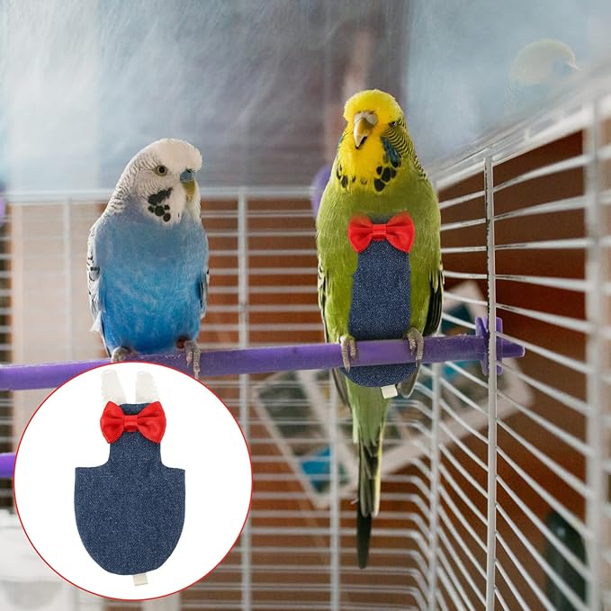 Ipetboom Bird Diapers for Parakeet Flight Suit Diaper Small Bird Clothing Protector for Cockatiel Easy to Wear Buckle