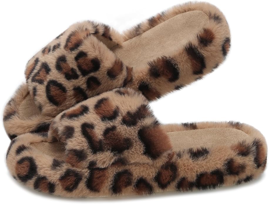 ATHMILE Womens Slippers with Arch Support Memory Foam Fuzzy House Slippers for Women Lightweight Cozy Indoor Open-toe Comfy Birthday Valentine's Day Gifts