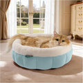 BALANCE Cat Beds for Indoor Cats, Washable Round Cat Bed, Cute Kitten Bed with Anti-Slip Bottom for Kitty and Puppy, 18 Inches, Dream Blue