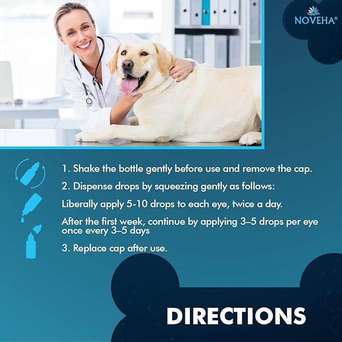 NOVEHA Pet Drops Wash – Gentle & Safe Cleansing for Dogs, Cats, Horses & Rabbits – (2 Pack - 2x10mL)