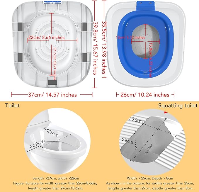Cat Toilet Training Seat, Urinal Seat Potty for Pet, Reusable Cat Toilet Trainer, 37 x 40 cm Removable Pet Toilet Training System, Cat Toilet Litter Tray Toilet Trainer (Blue)