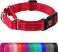 Joytale Martingale Collar for Dogs, Reflective Heavy Duty for Safety, Quick Release Buckle, Adjustable Nylon Collars for Small Dogs Walking Training, Red,S