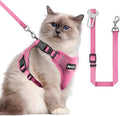 Cat Harness and Leash for Walking, The Upgrade Can be Adjusted in Four Directions and Breathable Cat Harness for Anti Escape that can be Fitted and Positioned, Reflective Strips Harness, Pink, L
