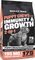 Bully Max 2-in-1 Puppy Treats Soft Chews for Immunity & Growth - Dog Vitamins & Supplements - Essential Multivitamin Food Topper for Health & Immune Support - Small, Medium & Large Breed Puppies