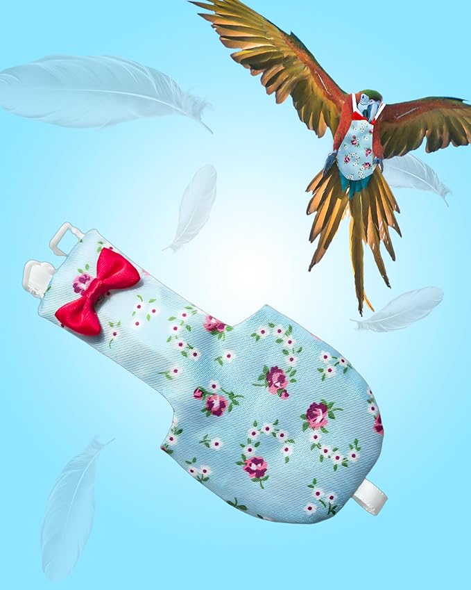 UKJENT Bird Diaper Protective Parrot Nappy 2 Pack, Reusable Outdoor Flight Suit with Waterproof Inner Layer, Machine Washable Cute Urine Wet Suit for Parrots Medium(M)