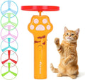 Cat Chase Fetch Toy - Rechargeable Disc Launcher with 6 Flying Spinners - Best Interactive Pet Hunting Toys for Indoor Outdoor Yard Cats Dog (Yellow)