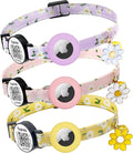 3-Pack,Double Protection Cat Collar: QR Code ID & Airtag Holder! Breakaway Safe Collar, Scan to Contact Owner & Track with Apple AirTag, Lightweight with Bell, 8-13in