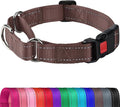 Joytale Martingale Collar for Dogs, Reflective Heavy Duty for Safety, Quick Release Buckle, Adjustable Nylon Collars for Large Dogs Walking Training, Brown,L