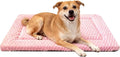 Dog Bed Mat, Reversible Dog Crate Pad - Washable Kennel Mat with Soft Support Foam, Flat Kennel Pad for Dogs & Cats, Double Pet Bed Perfect for Cage (Pink, 30" L x 20" W x 1.5" Th)