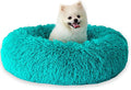 Calming Dog Bed for Small Dogs Cats, Kitty Puppy 23'' Round Anti-Anxiety Warm Fluffy Plush Faux Fur Bed, Soft Anti-Slip Donut Washable Small Pet Bed, Cozy Cat Puppy Bed, Fits up to 30 lbs Pets