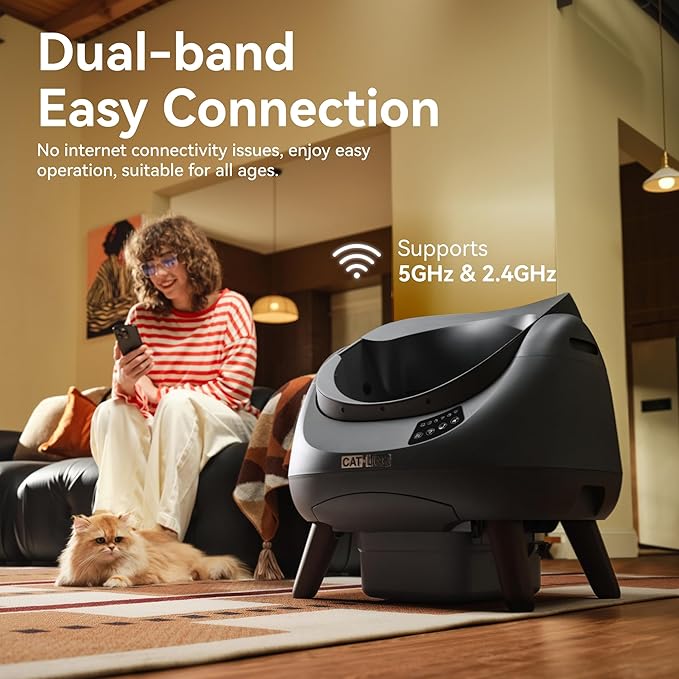 CATLINK Self Cleaning Cat Litter Box Open-X, 5G & 2.4G WiFi, Safe Anti-Pinch Automatic Litter Box Open Top, AI Waste Analysis Health Monitor for Multi-Cat Recognition, App Control, Odor Free