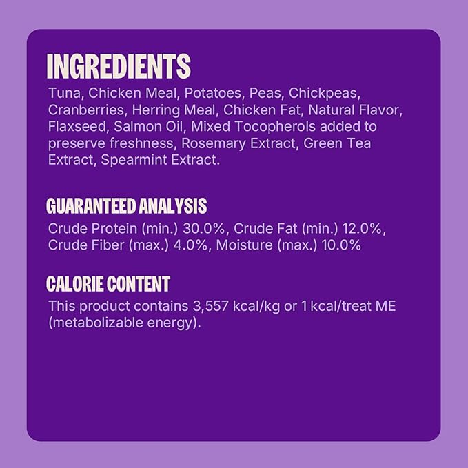 Wellness Kittles Crunchy Natural Grain Free Cat Treats, Tuna & Cranberries Recipe, All Life Stages, 6-Ounce Bag