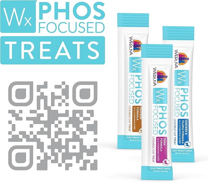 Weruva Wx Phos Focused, Lickable Cat Treat Variety Pack, 0.5oz Tube, Pack of 50