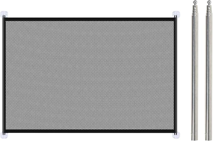 Pet Safety Gate - Adjustable Dogs Barrier, Portable Dog Cat Fence, Multifunctional Enclosure Net, Small Medium Doggy Kitten Divider | Home Living Room Bedroom Stairs Kitchen Hallway Yard Rooms Garage
