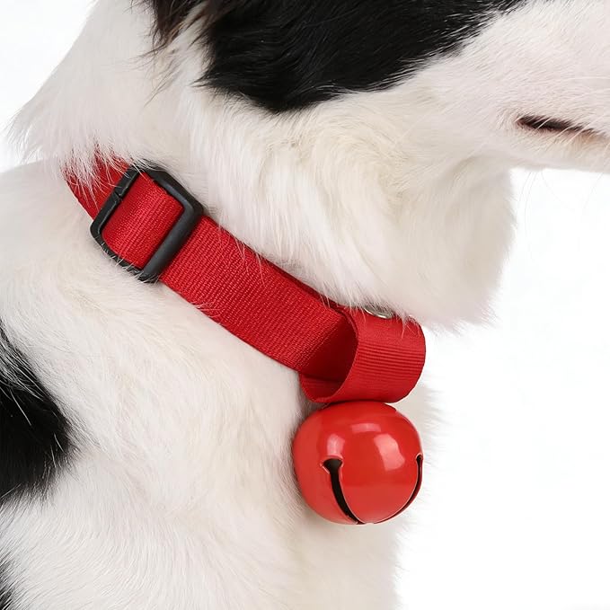 EXPAWLORER Pet Bells for Dog Cat Collar Charm - 2 Pack Cat Collar Accessories Bells Loud, Pet Jingle Ornament Training Pendant Neck Decoration, Tracker for Saving Birds, Pink & Red