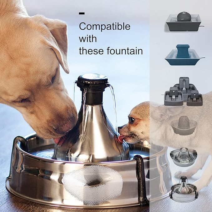Cat Water Fountain Foam Filters, Compatible with Multiple Pet Fountain Dispenser Sponge Filters (16 Pcs)
