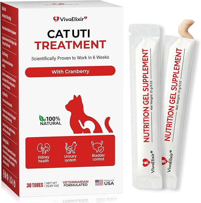Cat UTI Treatment & Kidney Nutrition Supplement | Cranberry Powder for Cats | Low in Phosphorus & Salt | Supports Urinary Health | Easily Absorbed Protein | Suitable for Picky Cats - Bars 12g x 30