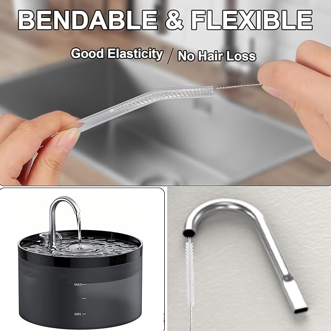 9PCS Pet Water Fountain Cleaning Kit with Compressed Sponge and Storage Box,Dog and Cat Water Fountain Brushes Fit Most Pet Water Dispensers,Pet Drinking Dispenser Cleaning Kit Cleaning brush
