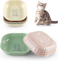 6-Pack Cat Food Bowls, Whisker Fatigue Cat Dishes for Food, Cute Kitten Bowl with Non-Slip Feet, 5.5" Flat Kitten Bowls for Wet Food, Small Plates for Indoor Cats