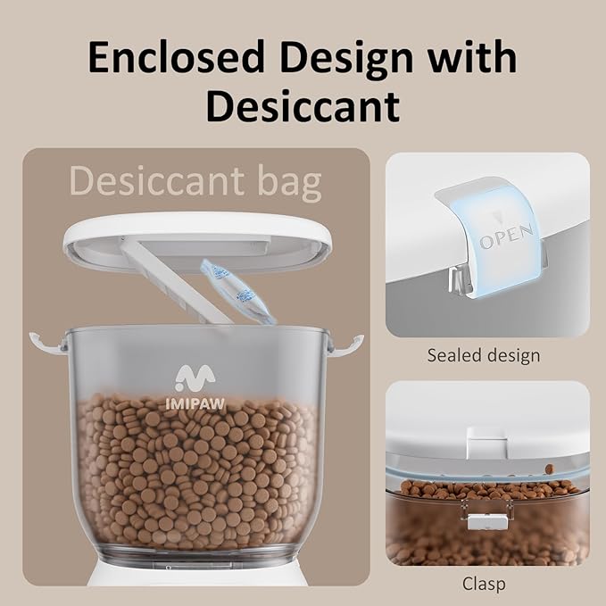 Automatic Cat Feeder WiFi: 5G Smart Auto Pet Feeder with App Remote Control- Timed Feeding Cat Food Dispenser with Airtight Lock-Fresh- Easy to Clean& Dual Power Supply 1-10 Meals per Day
