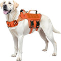 Dog Harness for Large Dogs Heavy Duty, No Pull Tactical Dog Harness with Molle System, Easy On and Off Service Dog Vest, Breathable Padded, Adjustable Reflective Pet Vest for Walking Hiking Training
