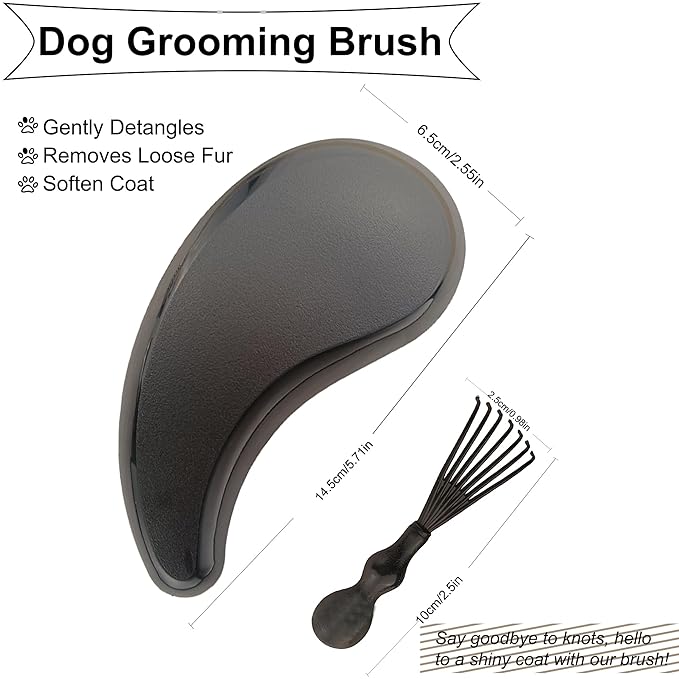 Gentle Grooming Puppy Brush with Gift Box ， Fit for Small Dog ， Yorkie, Shih Tzu, Maltipoo, Maltese and Pomeranian ，Toy Poodle Accessories, Soft Bristle (Black)