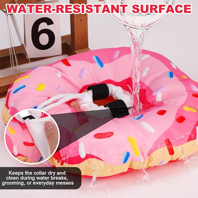 BINGPET Cat Cone Collars Soft,Cat Recovery E Collars After Surgery to Stop Licking,Waterproof Adjustable Elizabeth Neck Cones Cute Pet Donut Pillow for Cats Kitten Puppy Wound Healing After Surgery,M