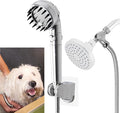 Hygie Rinse Handheld Dog Shower Attachment with Massage Head for Fast and Easy Dog Bathing and Cleaning, Included Garden Adapter for Indoor and Outdoor Dual Use, Handheld Sprayer with Hose, Chrome