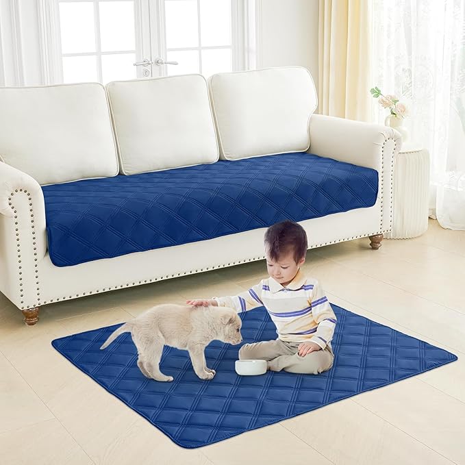 Smiry Waterproof Dog Bed Cover Blanket 30x70, Soft Reversible Pet Blanket, Washable Leakproof Cats Dogs Couch Cover for Sofa, Couch, Furniture, Navy/Navy