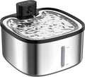 Cat Water Fountain Stainless Steel, 118oz/3.5L Cordless Automatic Pet Water Dispenser for Cats Indoor, with Motion Sensor, Ultra Quiet Pump, Rechargeable & Multi-Filtration (Silver)