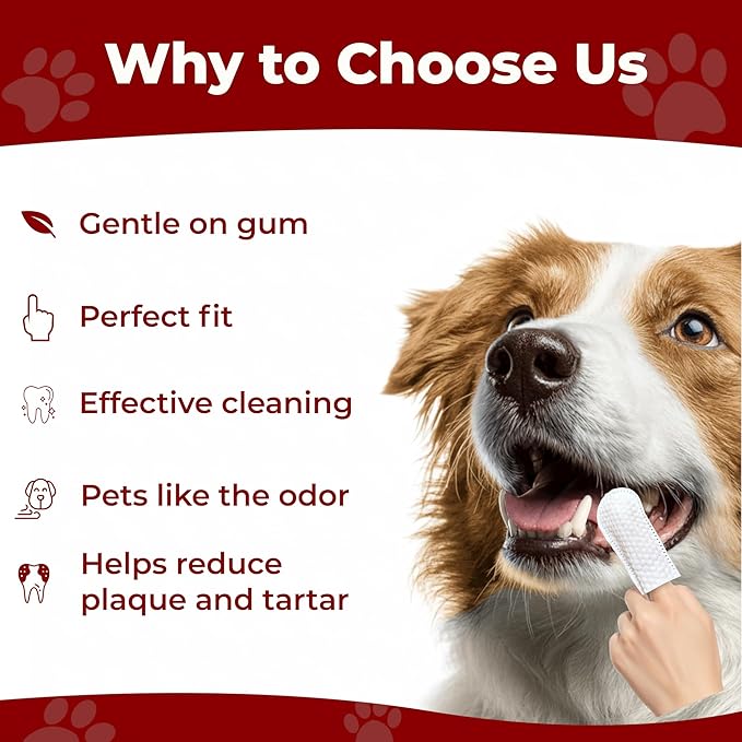 Pets & Pupps Dog Teeth Cleaning Wipes, Cats & Dogs Tooth Brushing Kit to Remove Plaque & Tartar Buildup, Dog Toothbrush and Toothpaste Alternative for Dog Breath Freshener & Dental Care - 50 Count