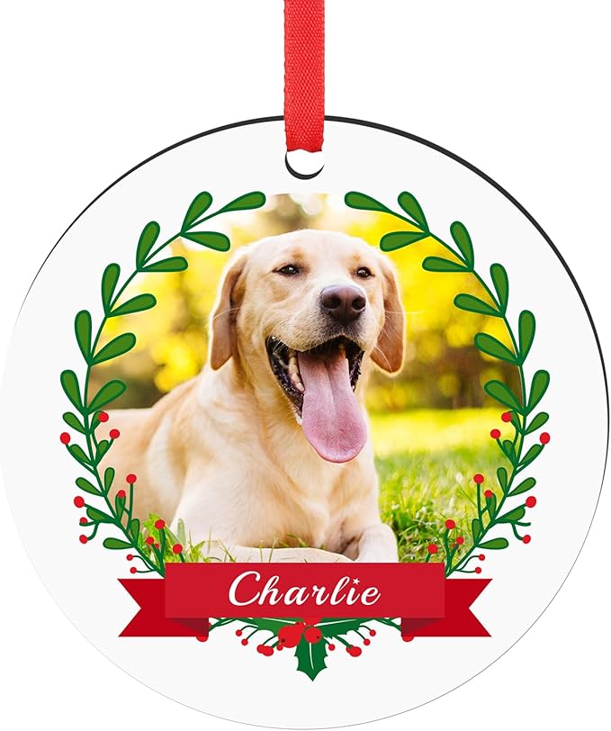 Personalized Christmas Ornaments 2026 Pet Memorial Gifts for Christmas Tree Custom Dogs Picture Photo Name Ornament Customized Cat Pet Xmas Decoration Gifts