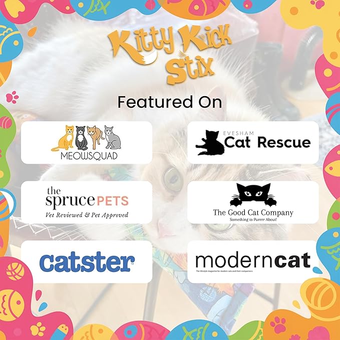 Kitty Kick Stix 15" Catnip Kicker Toy – Set of 2 | Handmade in USA | Interactive Cat & Kitten Toy | Durable Kicker Packed with 100% Potent Catnip for All Breeds (Light/Dark Mix)