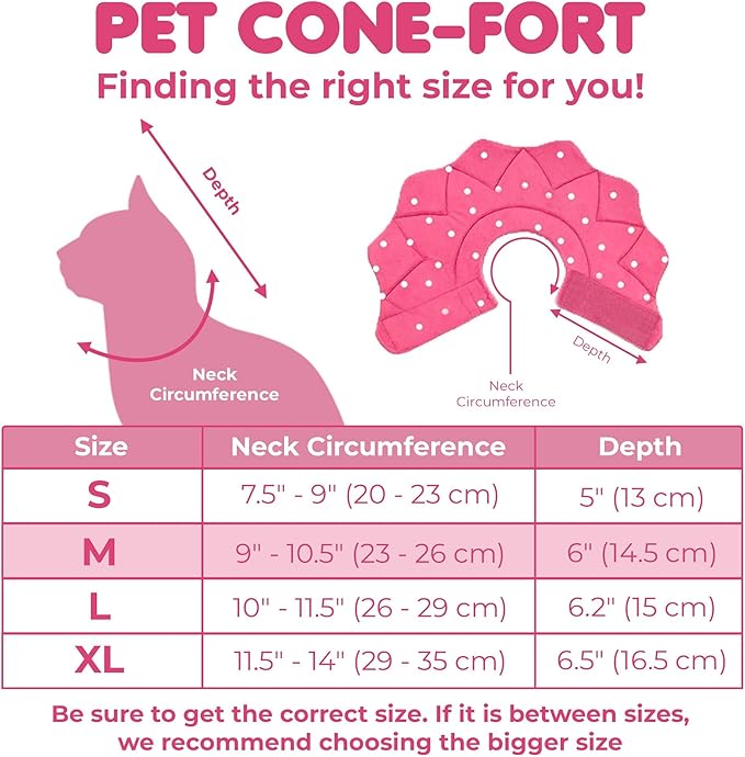 SunGrow Cat Cone Collar Soft, Pet Recovery Elizabethan E Collar Soft Neck Cone to Stop Licking for Cats & Kittens After Surgery, Cat Surgical Recovery Suit for Wound Cover, Puppy Dog & Rabbit Cone