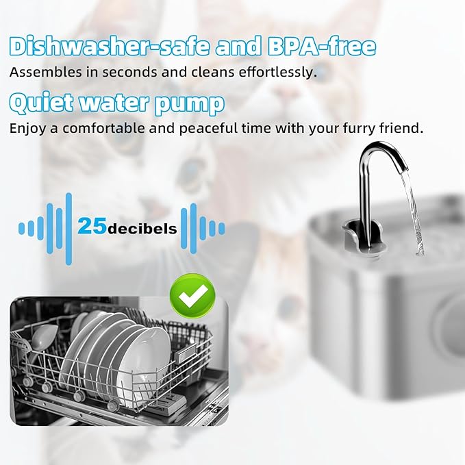 Cat Water Fountain Replacement Accessories Set, Including Spout & Spout Holder Cleaning Brush Practical Maintenance Kit for Pet Drinking Fountain