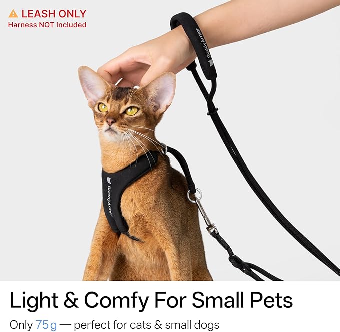 Hands Free Cat Leash Lightweight 4.1-7.2FT Adjustable Durable Rope Leash with Padded Handle, Versatile Crossbody Waist Lead for Cats Puppy ≤26lbs Outdoor Walking (Blush Pink, S)