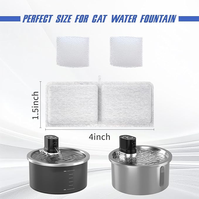 Stainless Steel Cat Water Fountain Filter 6pcs