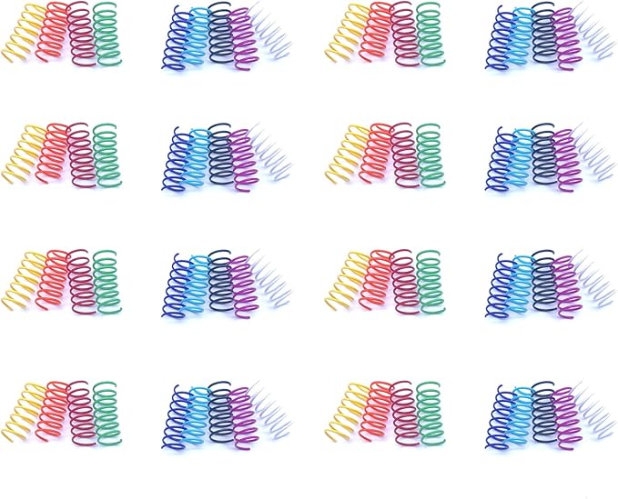 9 Colors Cat Spring Toy, Colorful Springs Self-Play Cat Toys for Indoor Cats,Interactive Cat Toy, Cat Kittens Spiral Coil Springs for Swatting,Biting,Hunting,Pouncing 72PCS