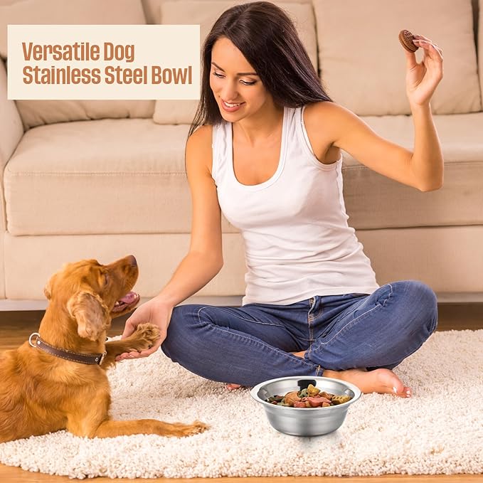 Zhehao 30 Pcs Stainless Steel Dog Bowls Bulk Metal Dog Food and Water Container Replacement Lightweight Pet Bowl for Cage Kennel and Crate(10 oz)