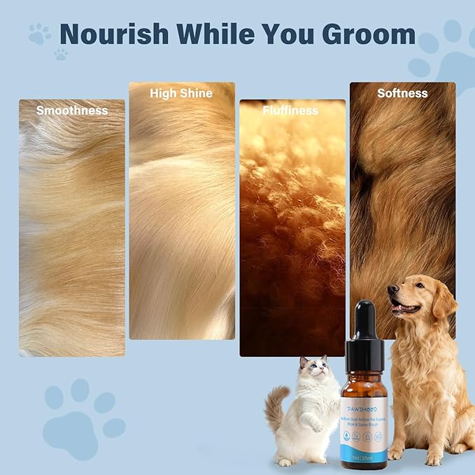 Pet Steam Brush for Dogs & Cats | Self-Cleaning Dog Steam Brush with 3 Brushes & Spray Function | Cat Steam Brush for Shedding, Dematting & Grooming | Includes Pet Essence