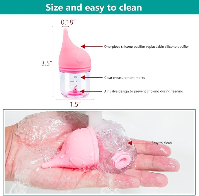 Puppy Bottles for Nursing，Kitten Bottles for Nursing，Pet Feeding Bottle，(Pink - 20ml)