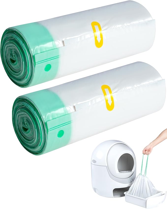 ANWA 40 Count Cat Litter Box Liners for Automatic Cat Litter Box and Litter Box Robot 4/5, Heavy-Duty, Extra Thick