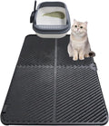 Silicone Cat Litter Mat,Extra Large Litter Trapping Mat,Waterproof Litter Box Mat for Floor,Easy Clean,Non-Slip Litter Catcher Mat,Cat Supplies Needs (Black, 31x23x0.26 in)