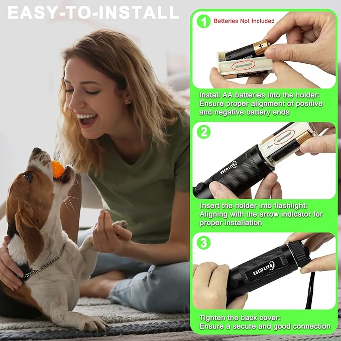 ESCO LITE UV Flashlight Black Light, 51 LED 395 nM Ultraviolet Blacklight Detector for Dog Urine, Pet Stains and Bed Bug