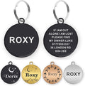 Dog Tags Engraved for Pets Personalized Dog Name Tags Dog ID Tags Small Cat Tags Large Dog Collar Tags Custom Text Stainless Steel Engraved on Both Sides(S Black)