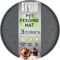 Pet Feeding Mats for Food and Water, Waterproof Anti-Slip Placemats for Dog Cat Bowl, 1 Pack Silicone Pet Food Mat, Dishwasher Safe 10.9 × 10.9 (1 Pack, Grey)