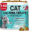 Cat Calming Treats, 140 Soft Chews to Relieve Anxiety, Stress & Prevent Bites, Perfect for Travel & Veterinary Visits, Soothing Calming Care for Indoor Cats Chicken Flavor 7.41 OZ