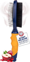 Arm & Hammer Deodorizing Pin & Bristle Dog Grooming Brush with Fragrance Transfer Technology – Scented 2-in-1 Dog Brush for Detangling & Shedding, Pet Brushes for Dogs, Sweet Apple & Rose Scent