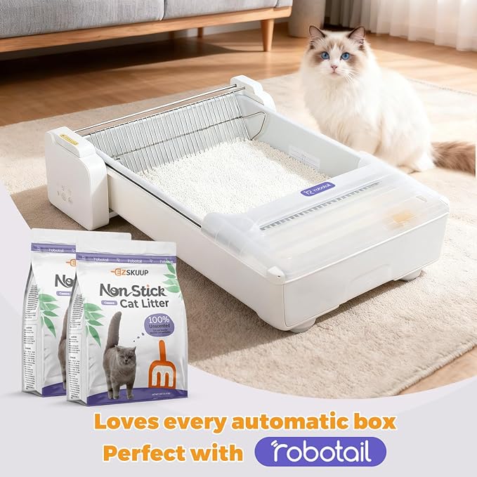 Premium Cat Litter, Non-Stick Strong Clumping Cat Litter, 100% Natural Cassava Kitty Litter, Multi-Cat/Unscented Dust-Free/Odor Control/Ultra Absorbent/Less Scattering - 9 lbs - 1 Pack